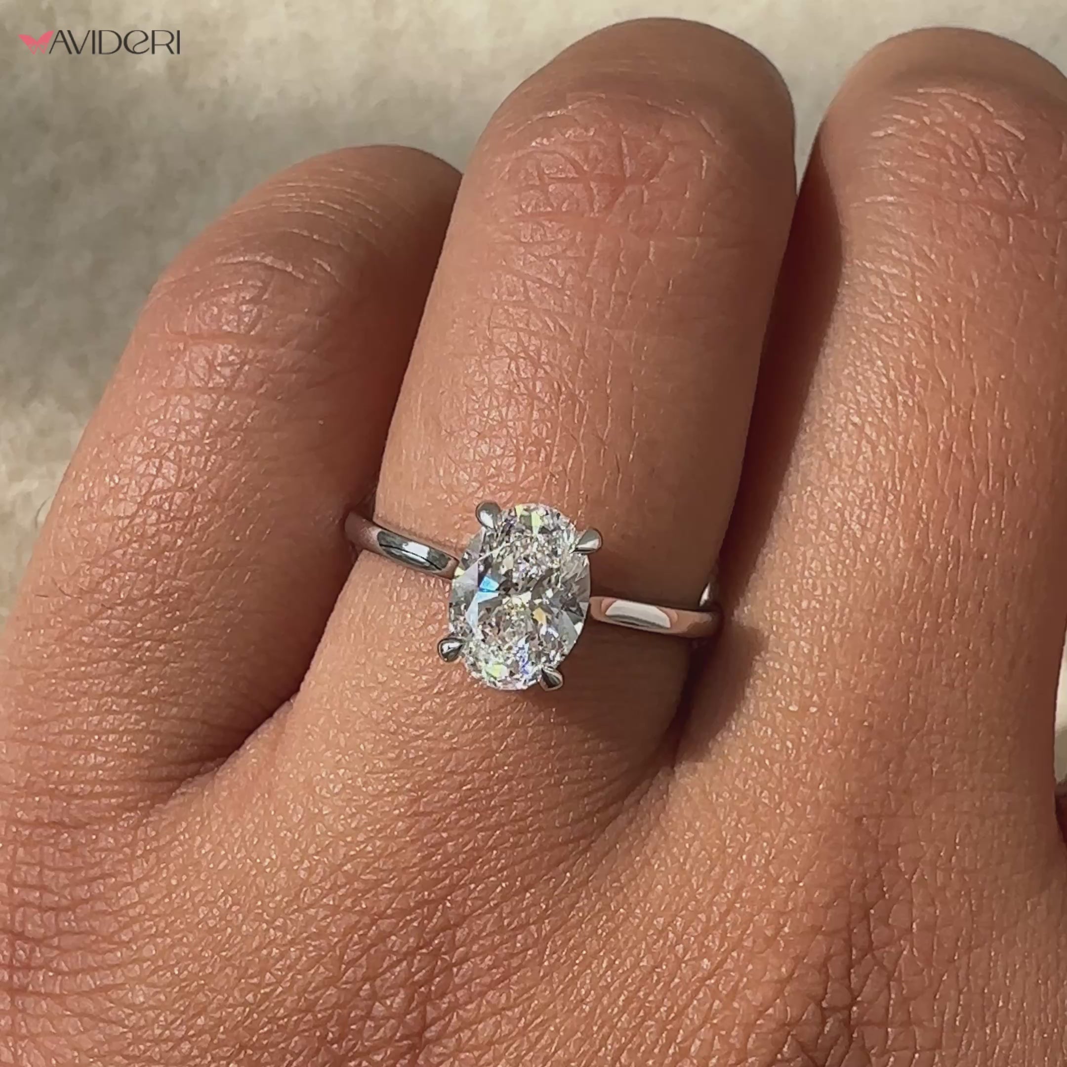 Oval solitaire ring, solitaire setting, handmade jewelry
