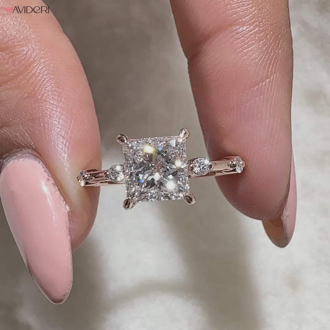 Lab grown ring with handmade ring.