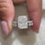 Elegant moissanite bridal set with radiant cut center stone.