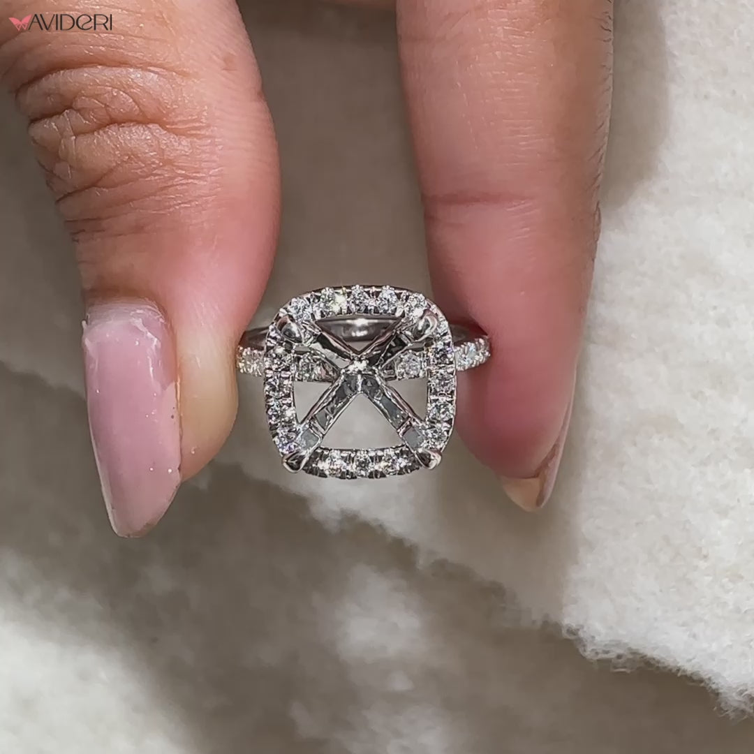 Handmade semi mount ring for lab grown diamond.