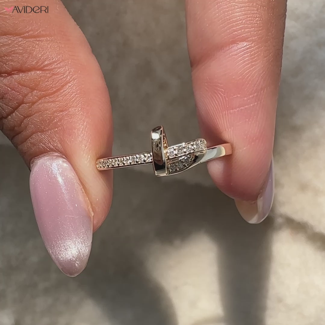 Custom wedding band available in heart shaped or knot variations.