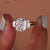 Radiant cut moissanite ring, trapezoid cut ring, handmade jewelry