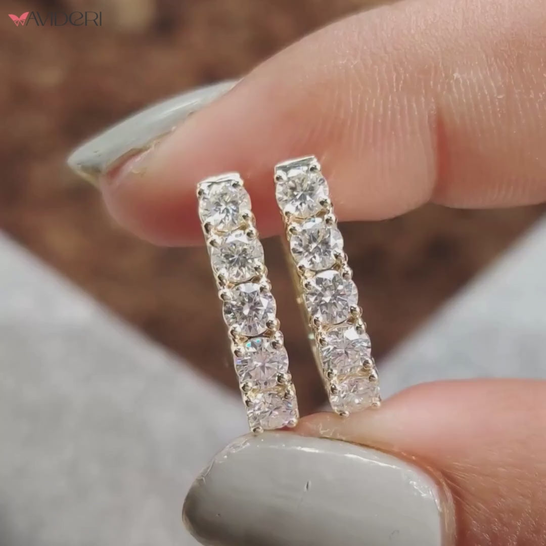 Diamond huggie hoop earrings crafted for daily shine