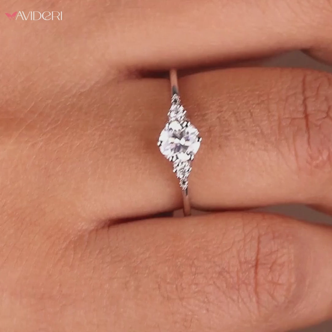 A finely crafted 3 stone setting ring designed to showcase balanced beauty.