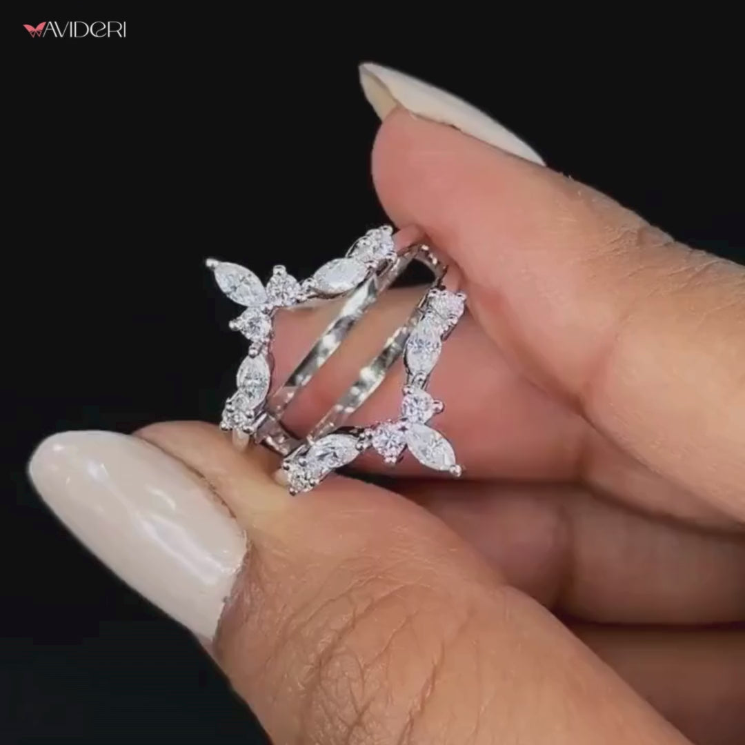 Enhancer wedding band in elegant white gold.