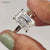 Emerald cut moissanite ring, prong setting, handmade jewelry