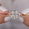 Radiant cut ring, radiant cut engagement ring, handmade ring