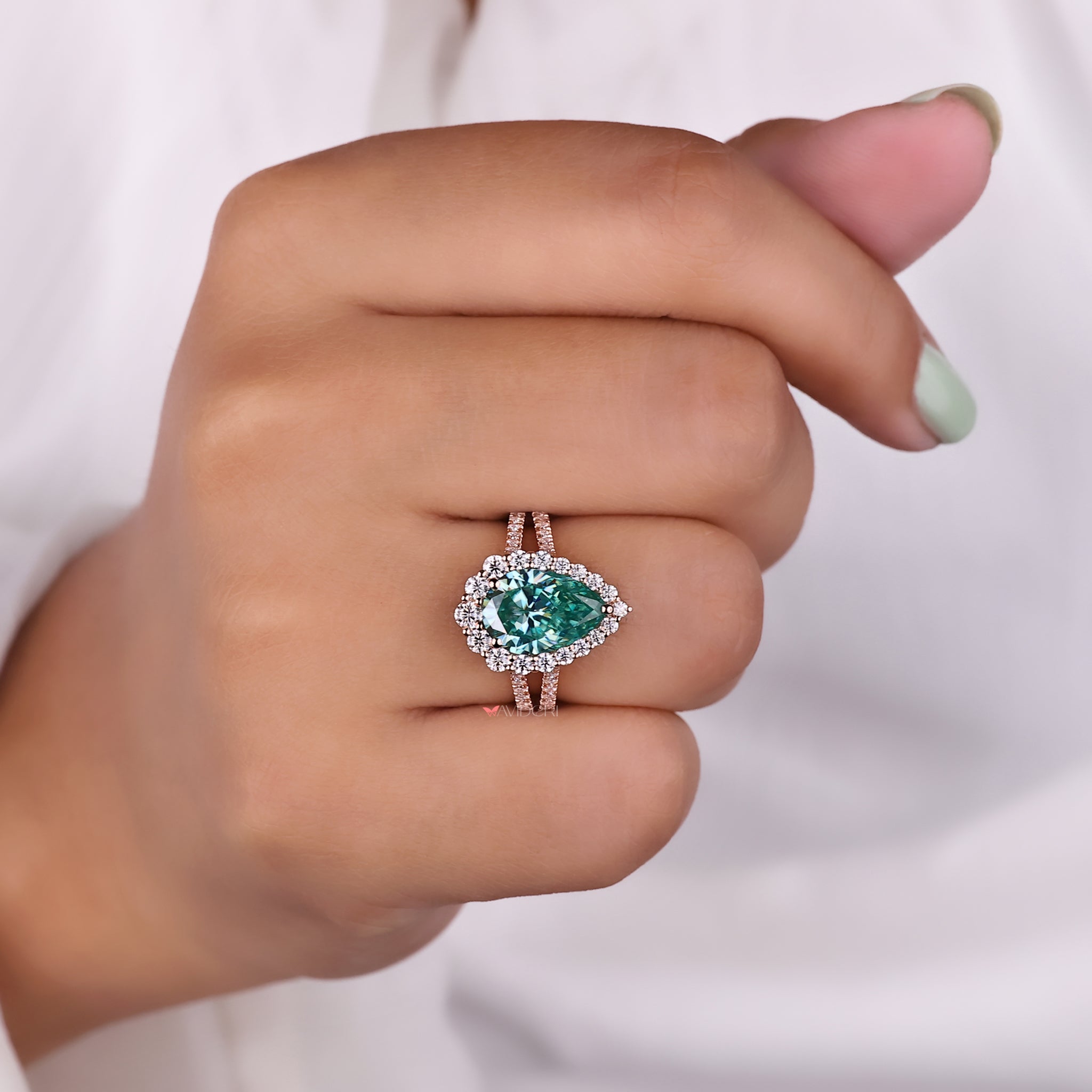 Moissanite wedding ring, avideri ring, avideri engagement ring