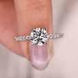 Round Diamond Engagement Ring With Pave Setting