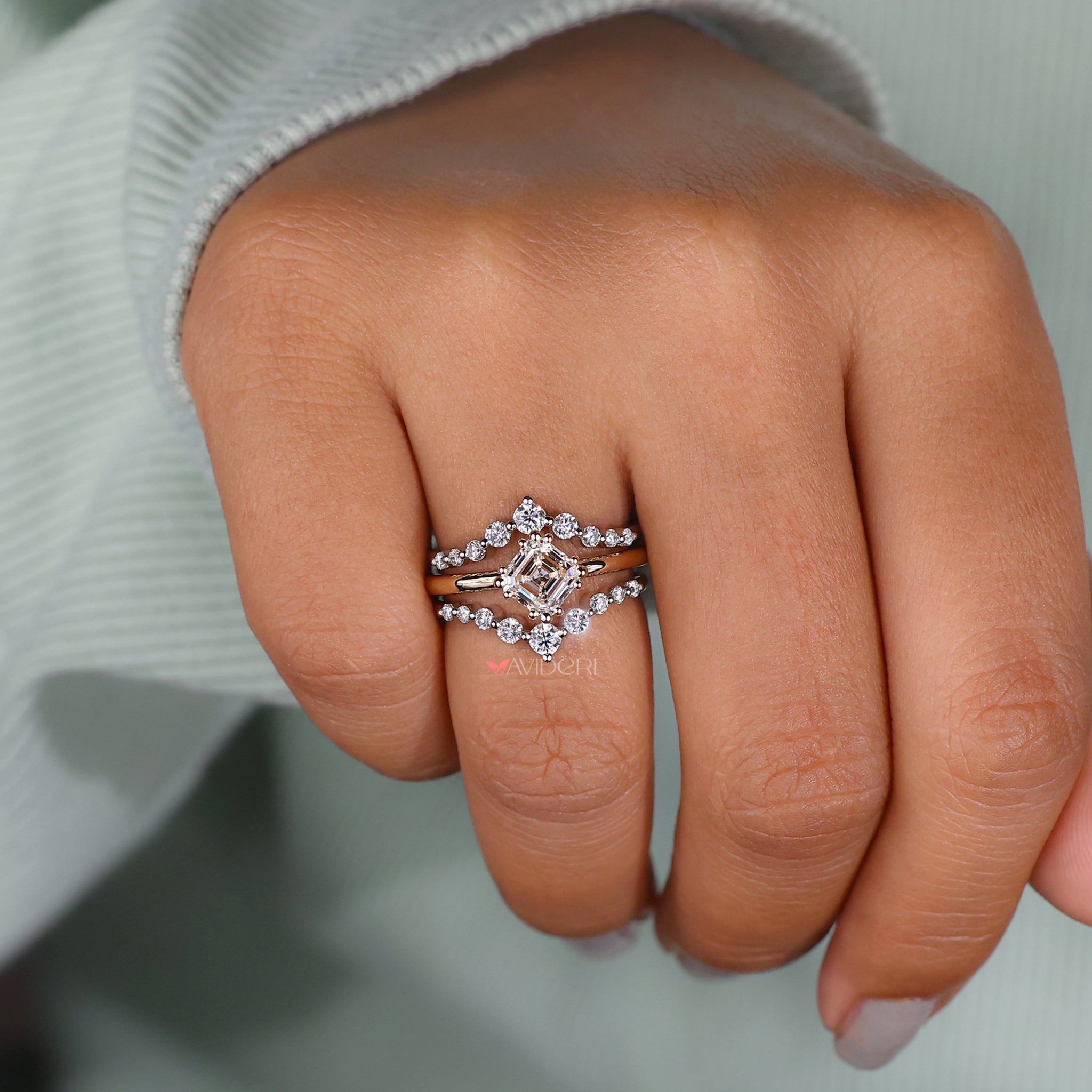 Lab grown diamond ring with stunning clarity.