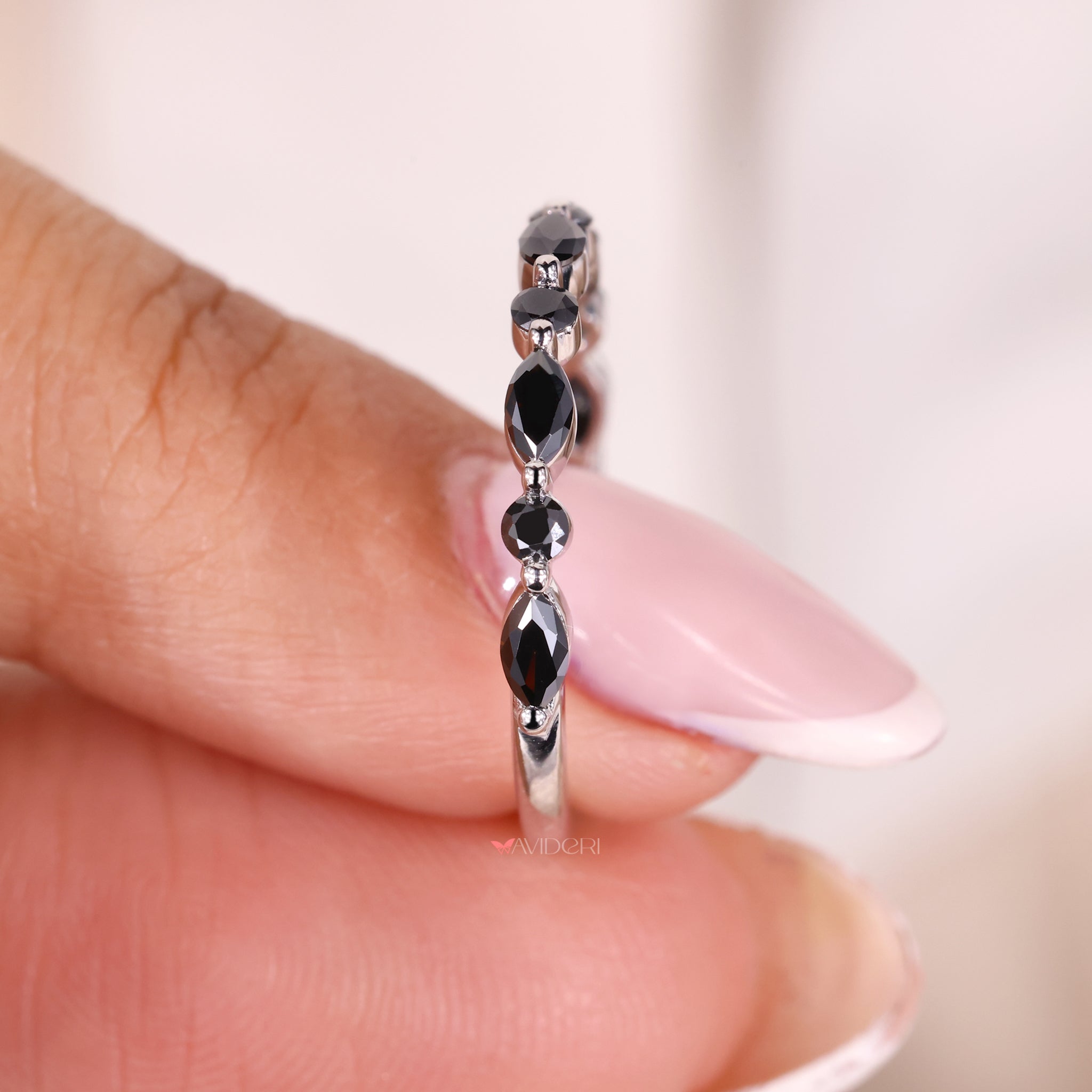 Classic white gold wedding band with a sleek finish.