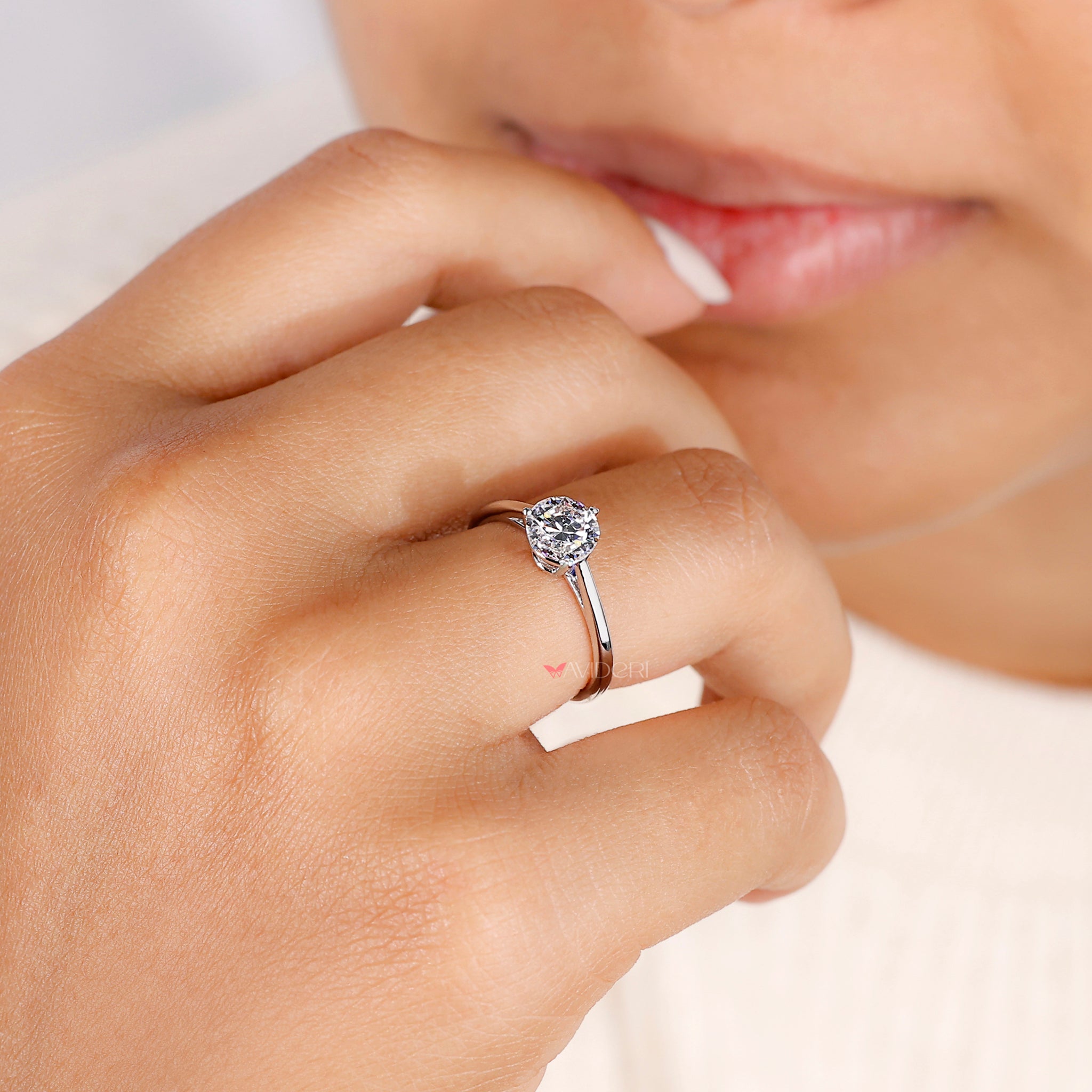 Solitaire engagement ring designed to celebrate love with a classic and minimalist design that never goes out of style.