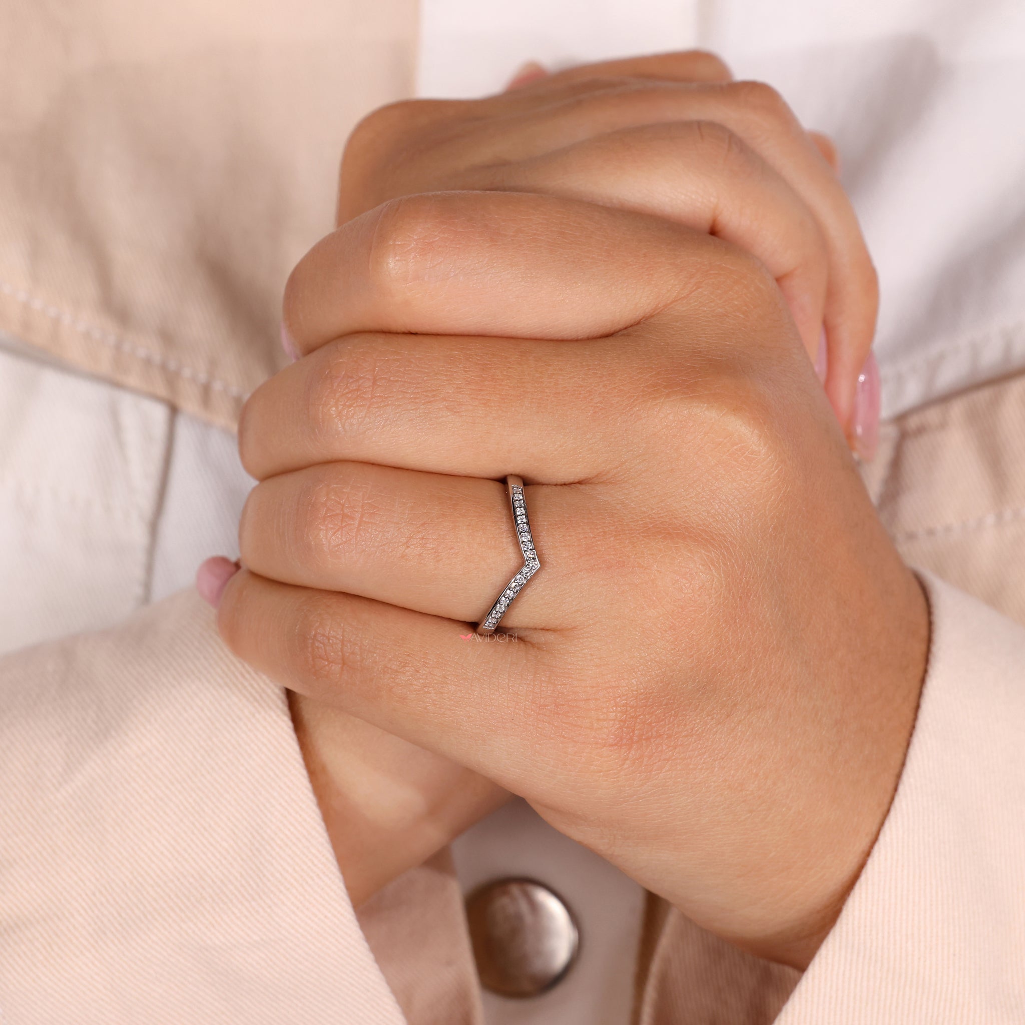 Handmade band with unique diamond setting.