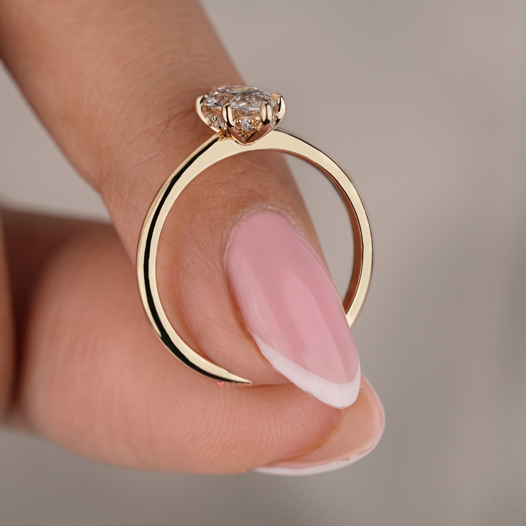 Yellow gold diamond ring designed for classic sophistication