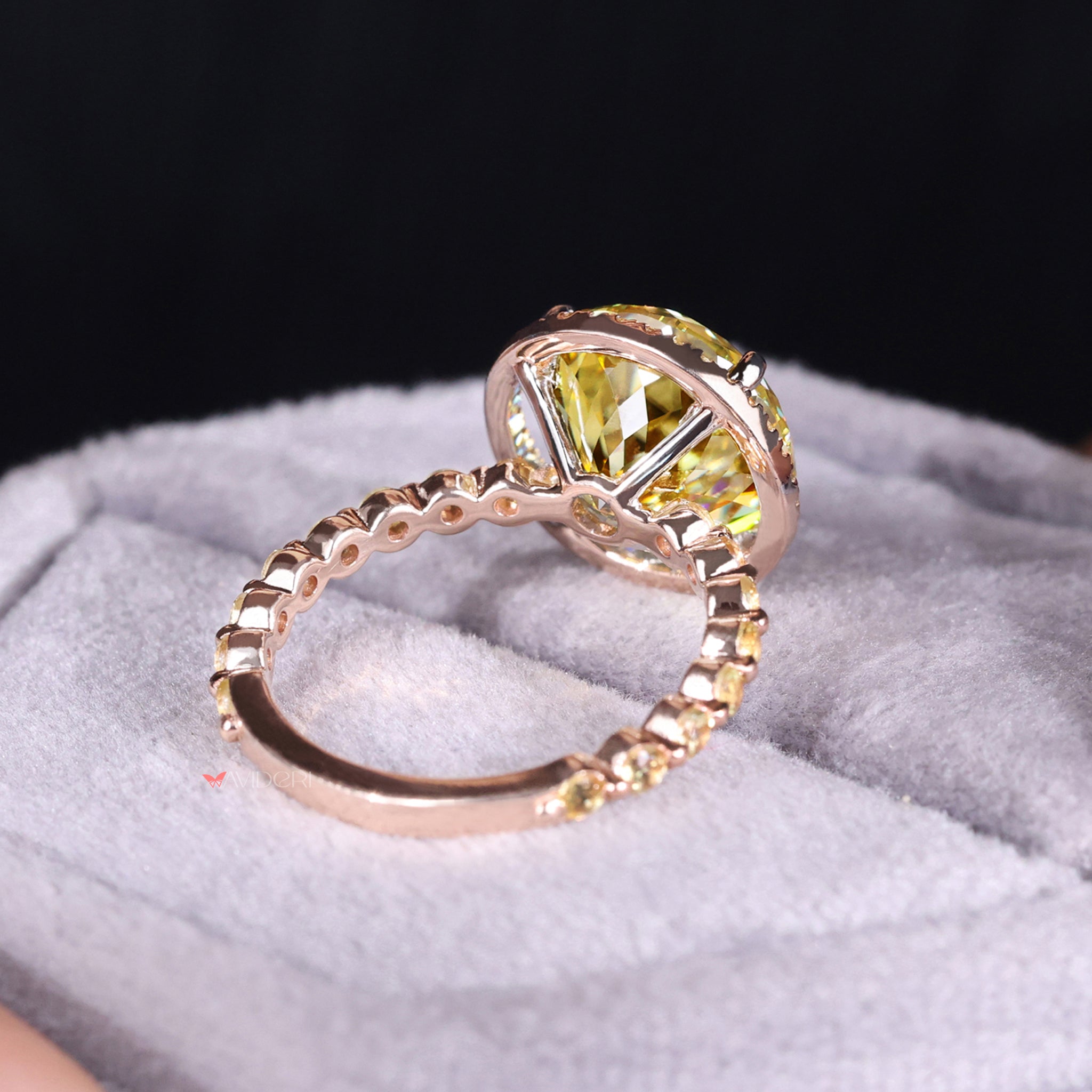 Two tone engagement ring, halo engagement ring, moissanite wedding ring.