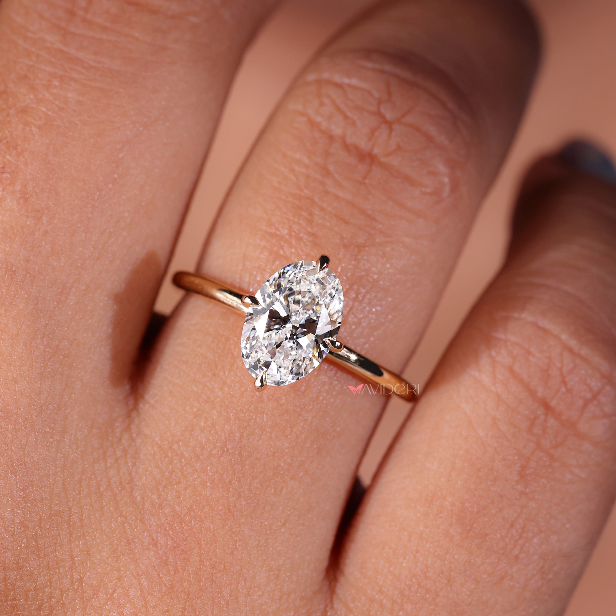 yellow gold engagement ring, yellow gold ring, yellow gold diamond ring, lab grown diamond
