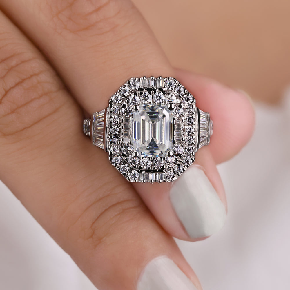 Emerald cut engagement ring, emerald cut ring, gold emerald cut ring
