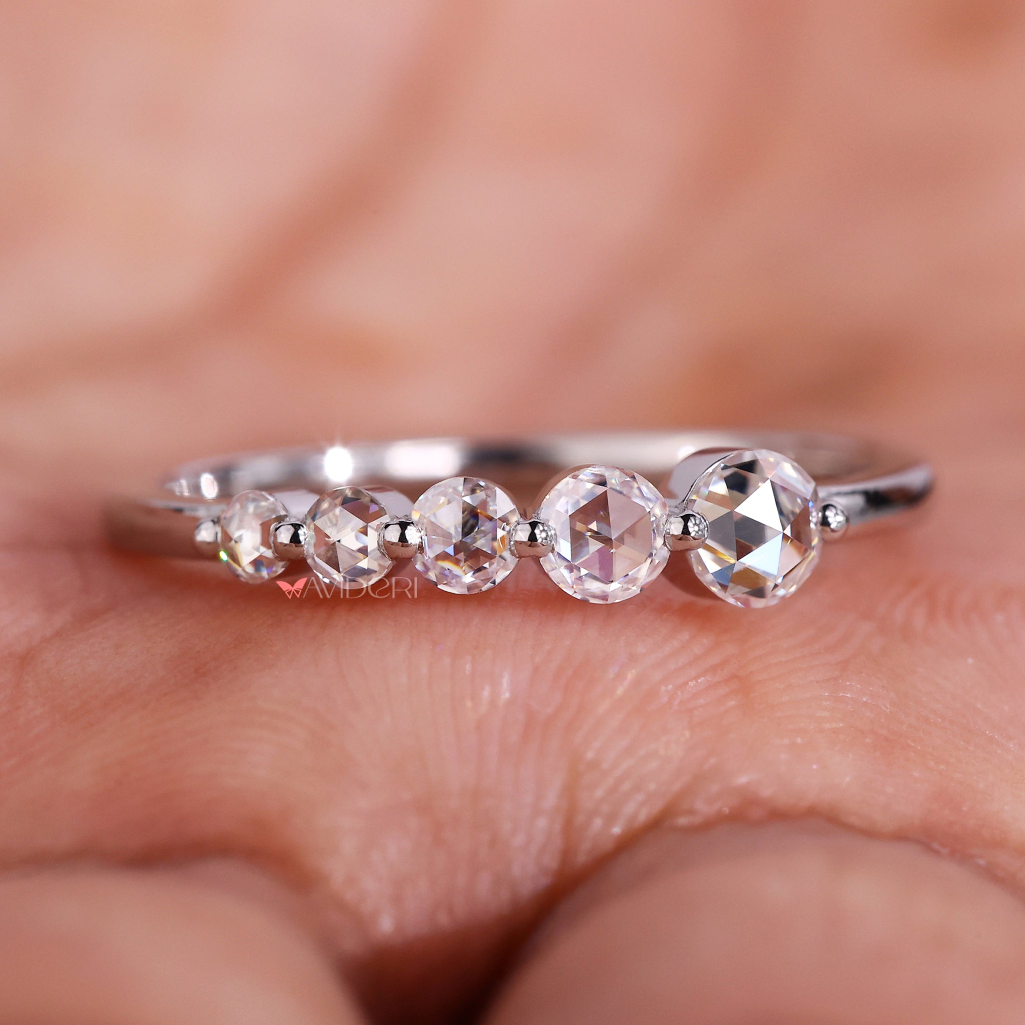 White gold wedding band for a sleek, modern style.
