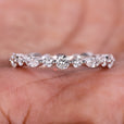 Diamond wedding band in white gold with brilliant shine.
