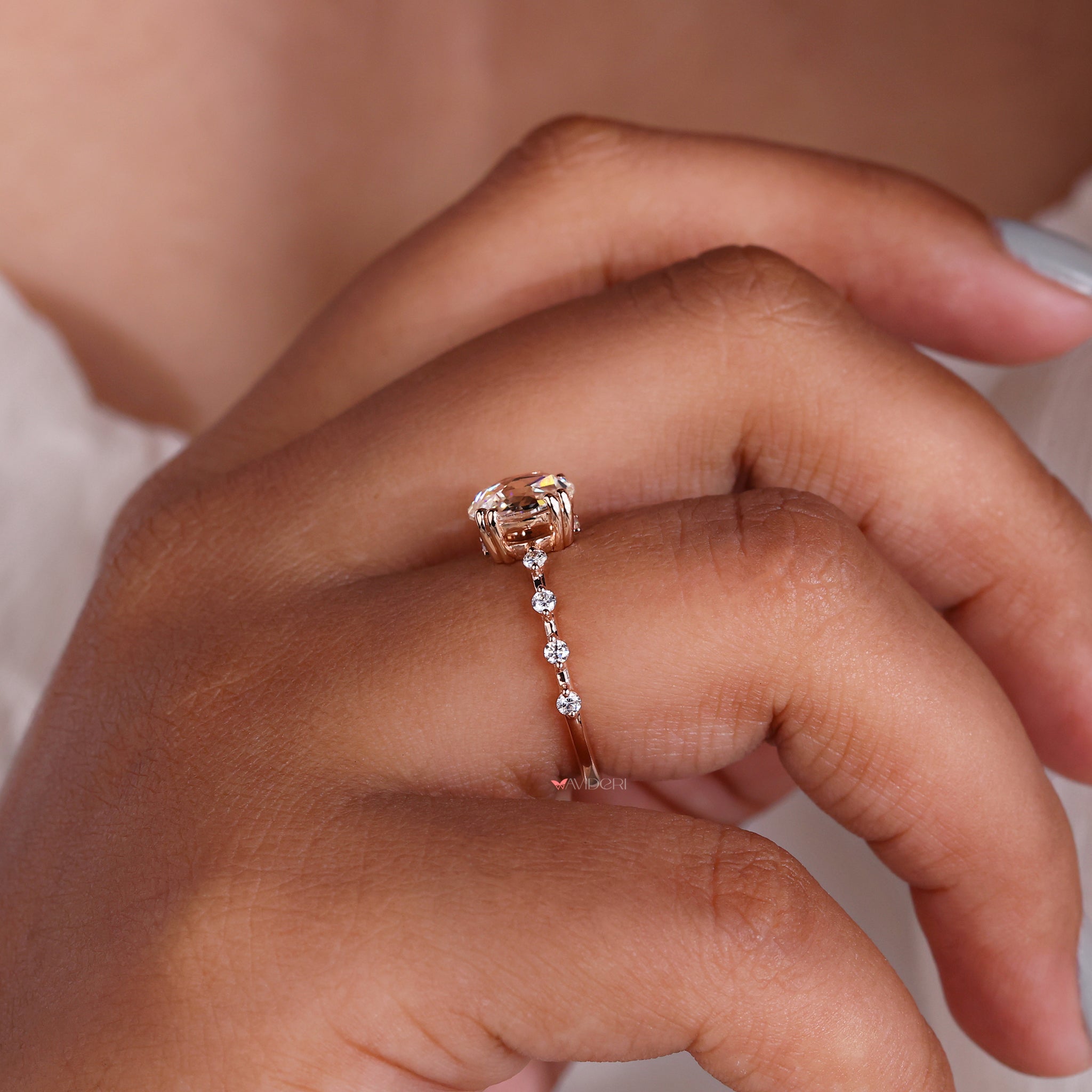 Pave ring, Lab Grown Diamond, avideri engagement ring