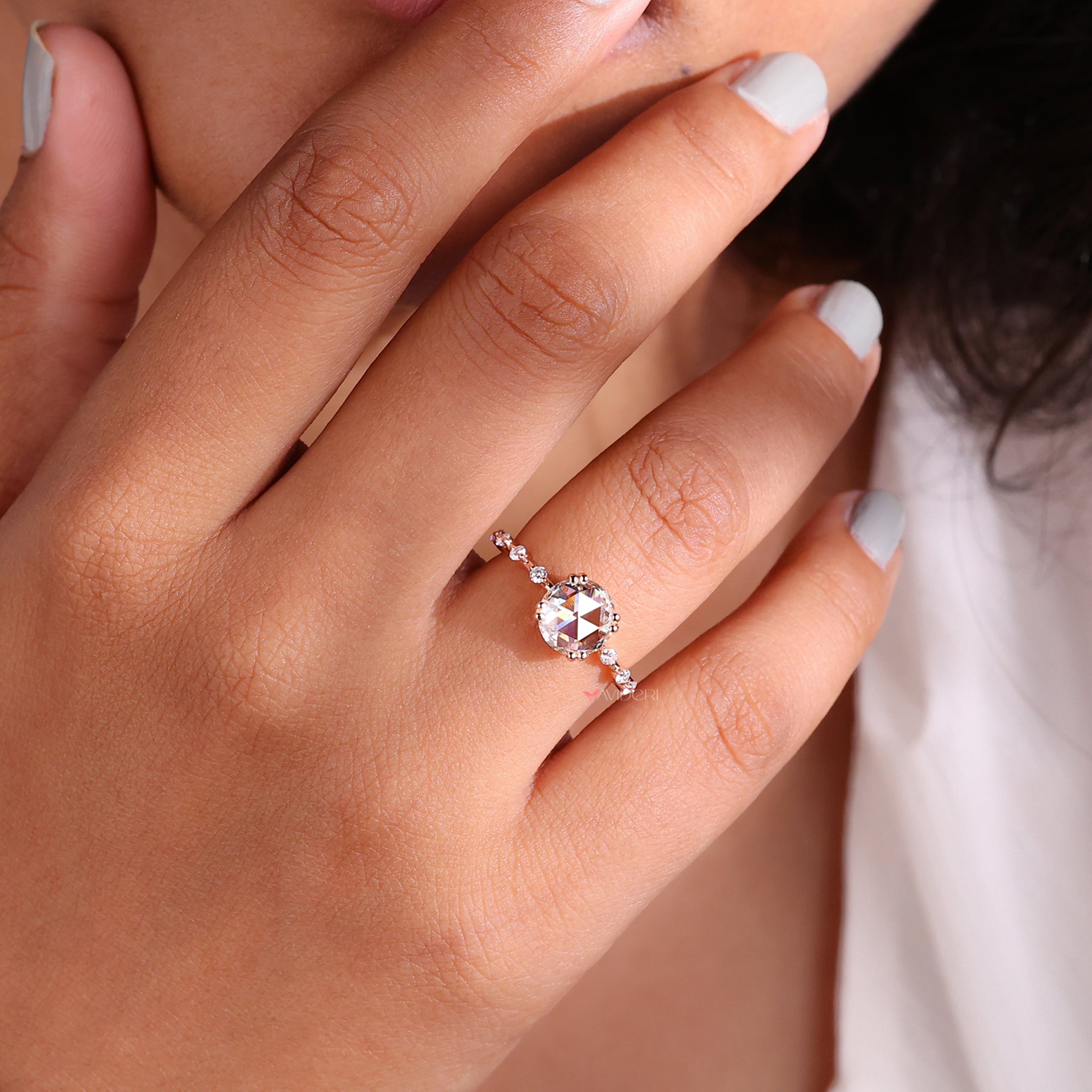 4 prong ring, IGI certified, rose gold promise ring