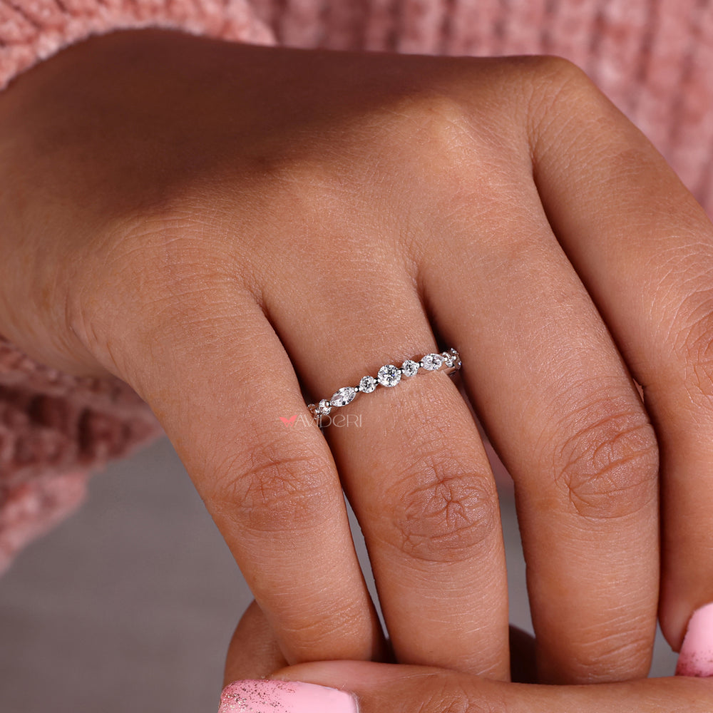 Lab grown diamond eternity band with eco-friendly shine.
