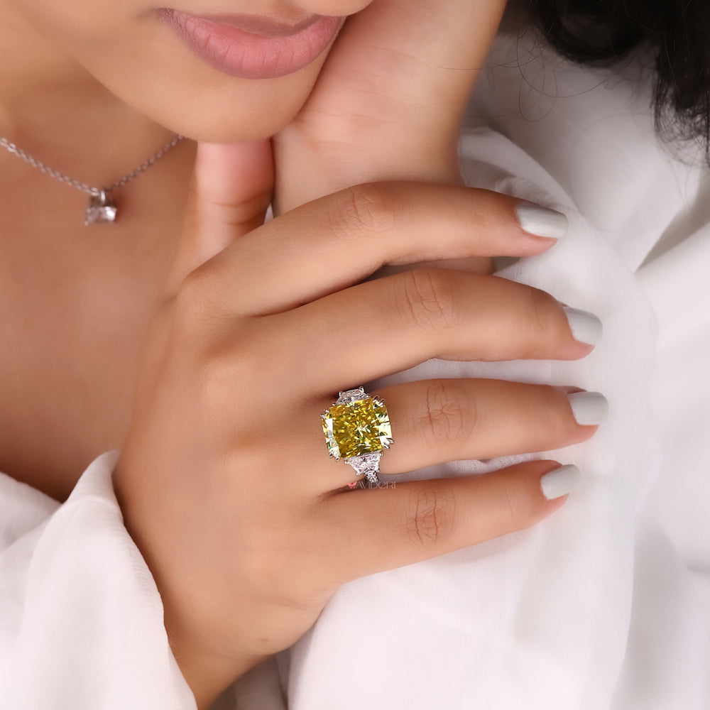 Radiant cut ring, pave ring, moissanite wedding ring

