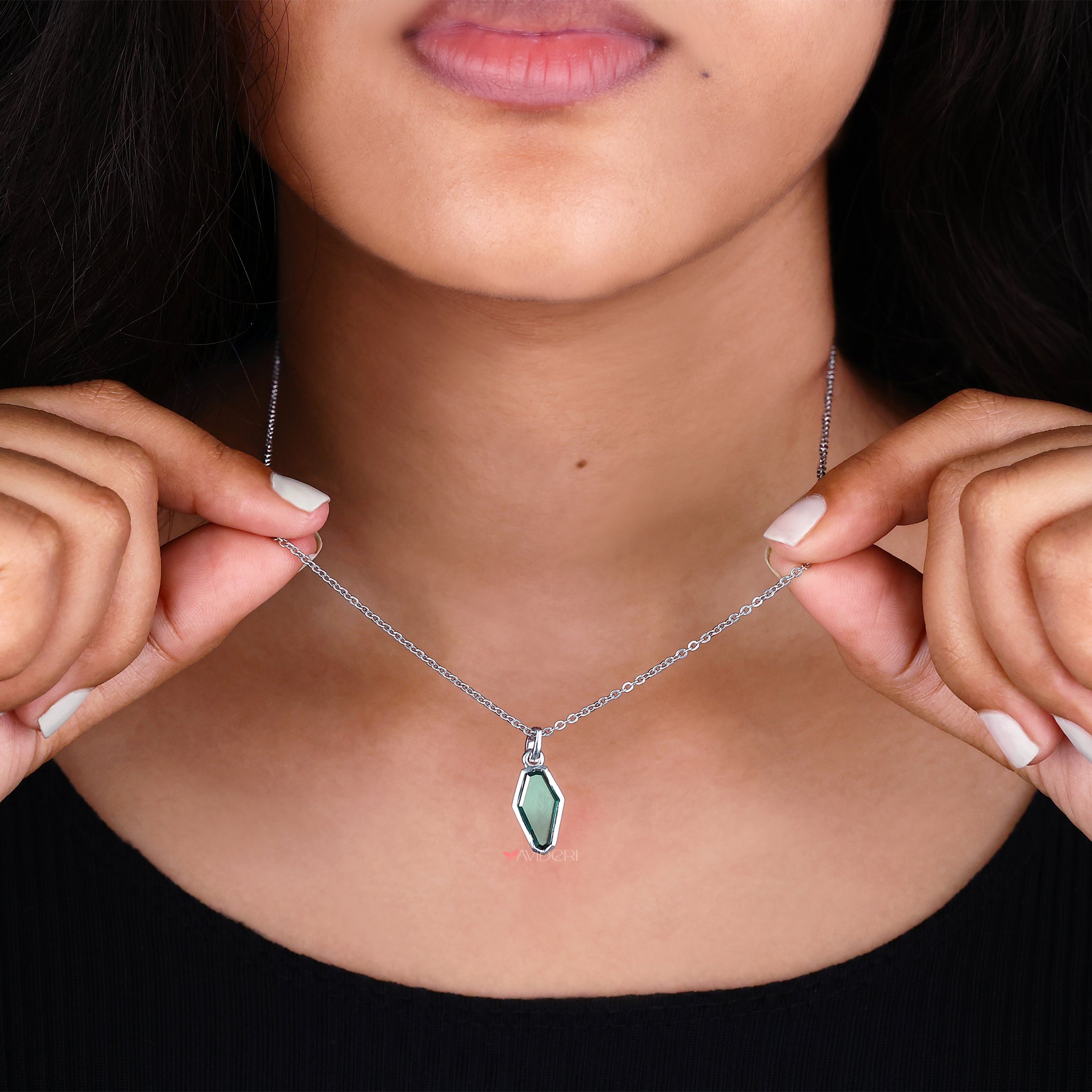 Portrait Cut Coffin pendant highlights intricate detail with beautiful form.