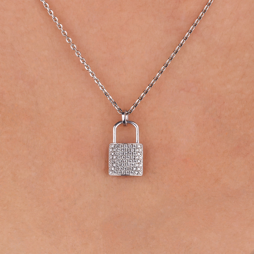 Solid white gold pendant with a polished, luxurious look.