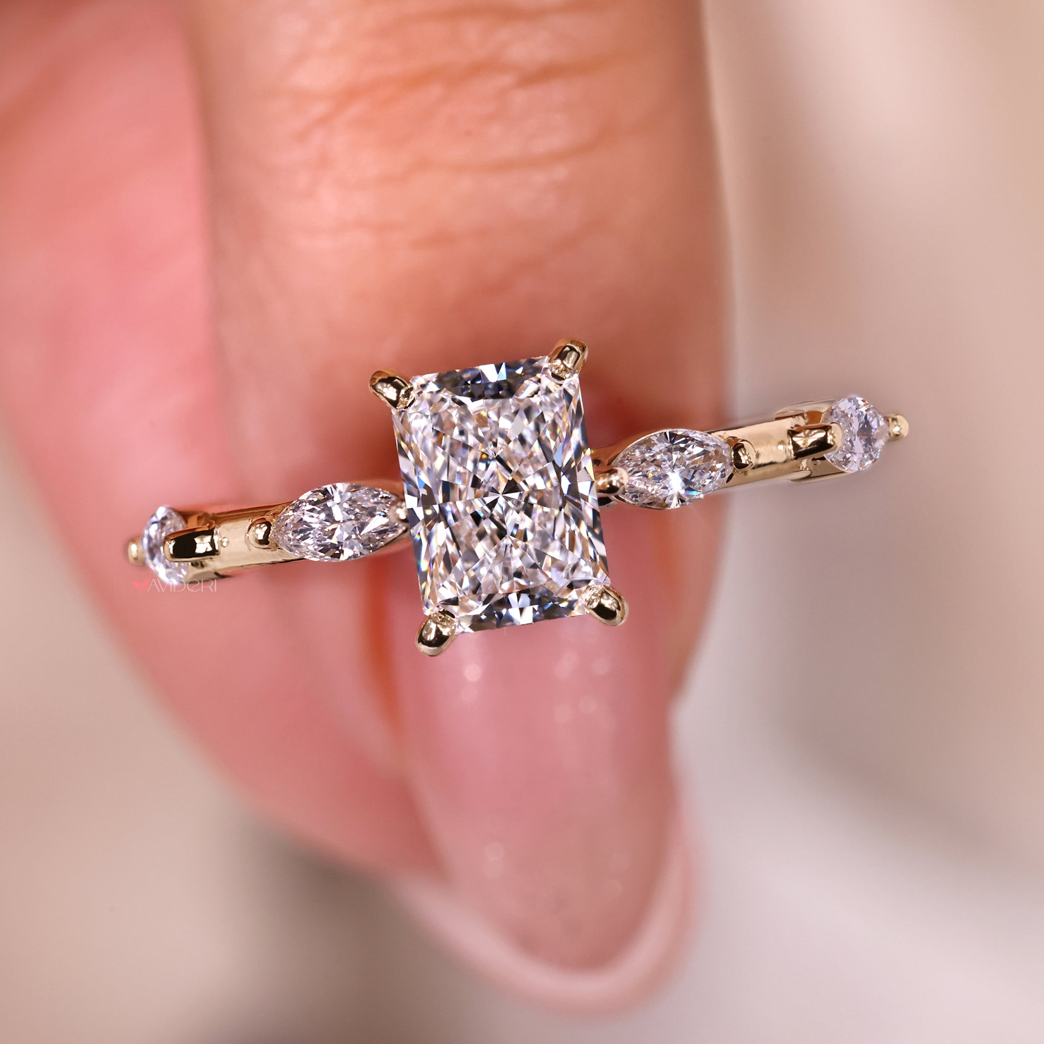 Marquise cut diamond ring crafted with exceptional attention to detail.
