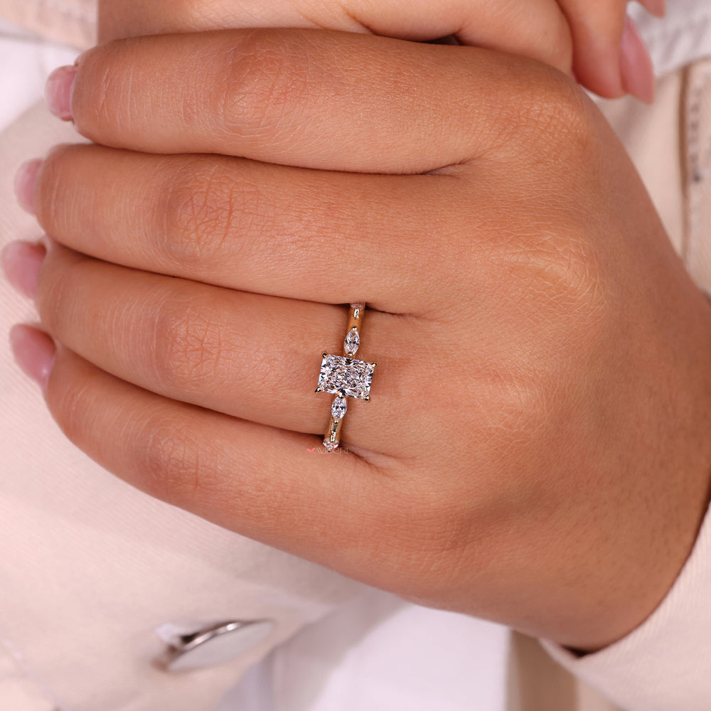 Marquise diamond engagement ring showcasing timeless charm and brilliance.
