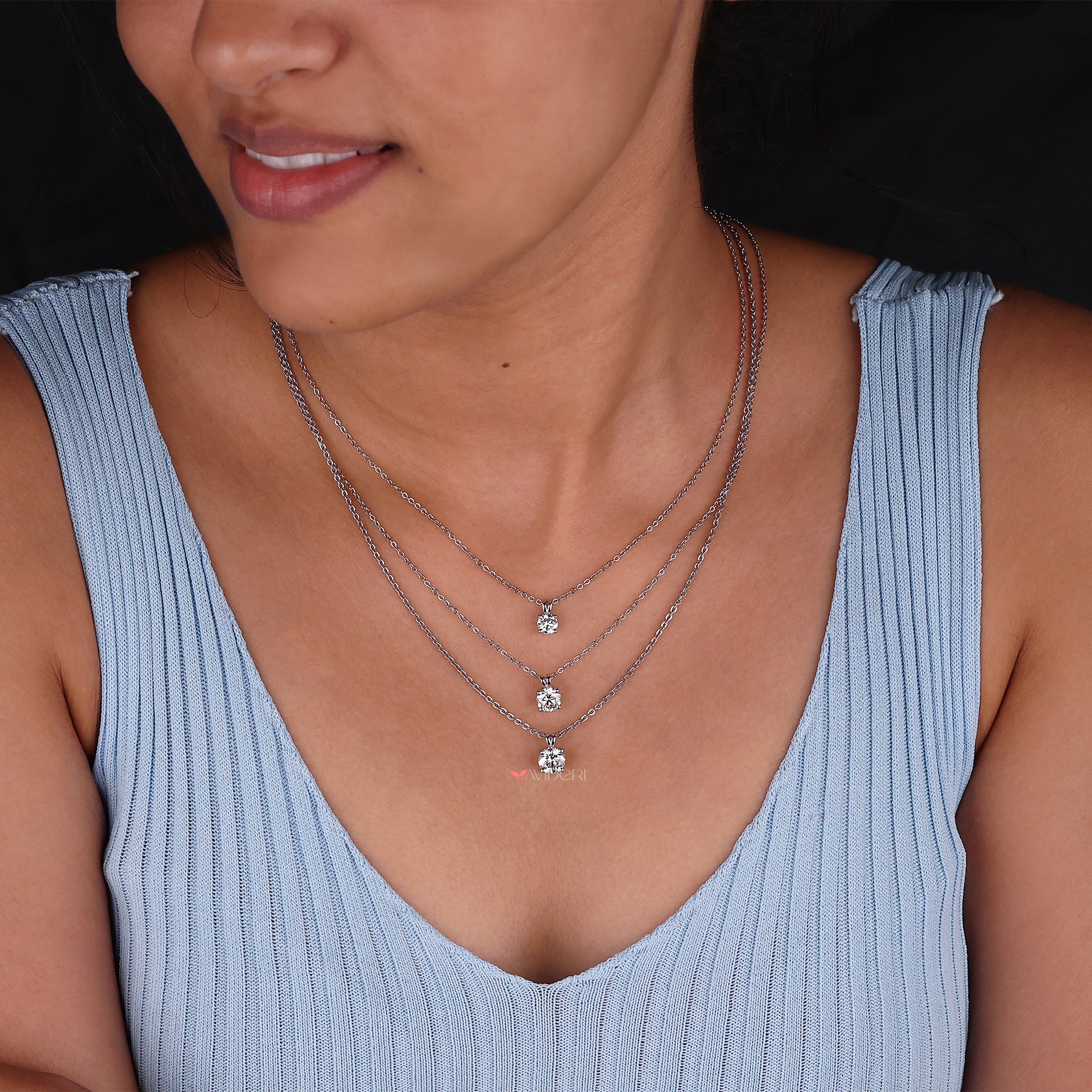 Customize pendant design with moissanite stone and personal details to make it your own.