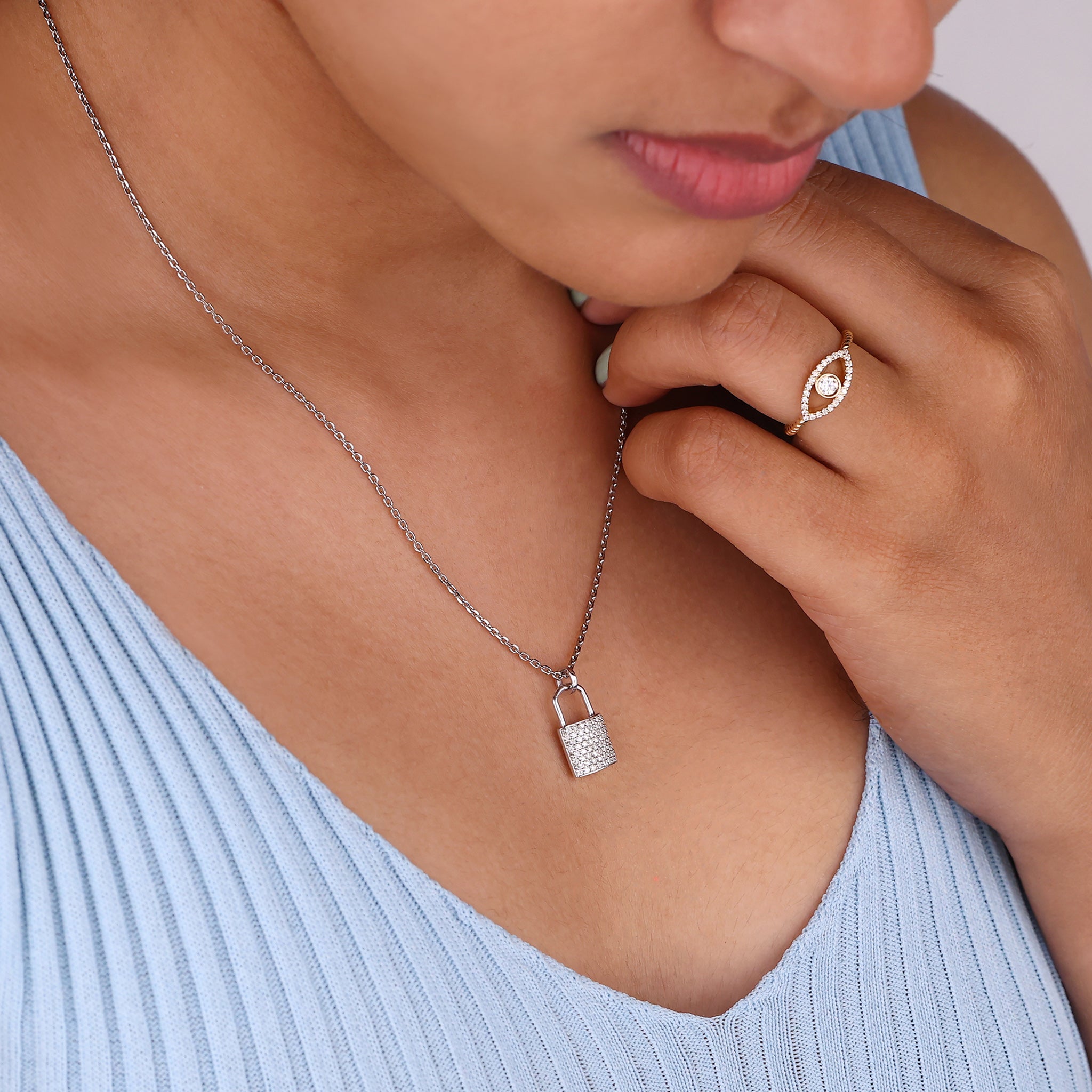 Lock pendant with a unique, secure design.