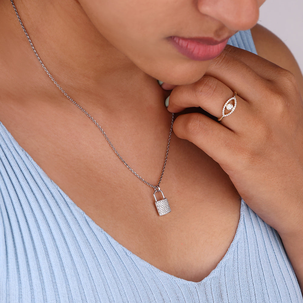 Lock pendant with a unique, secure design.
