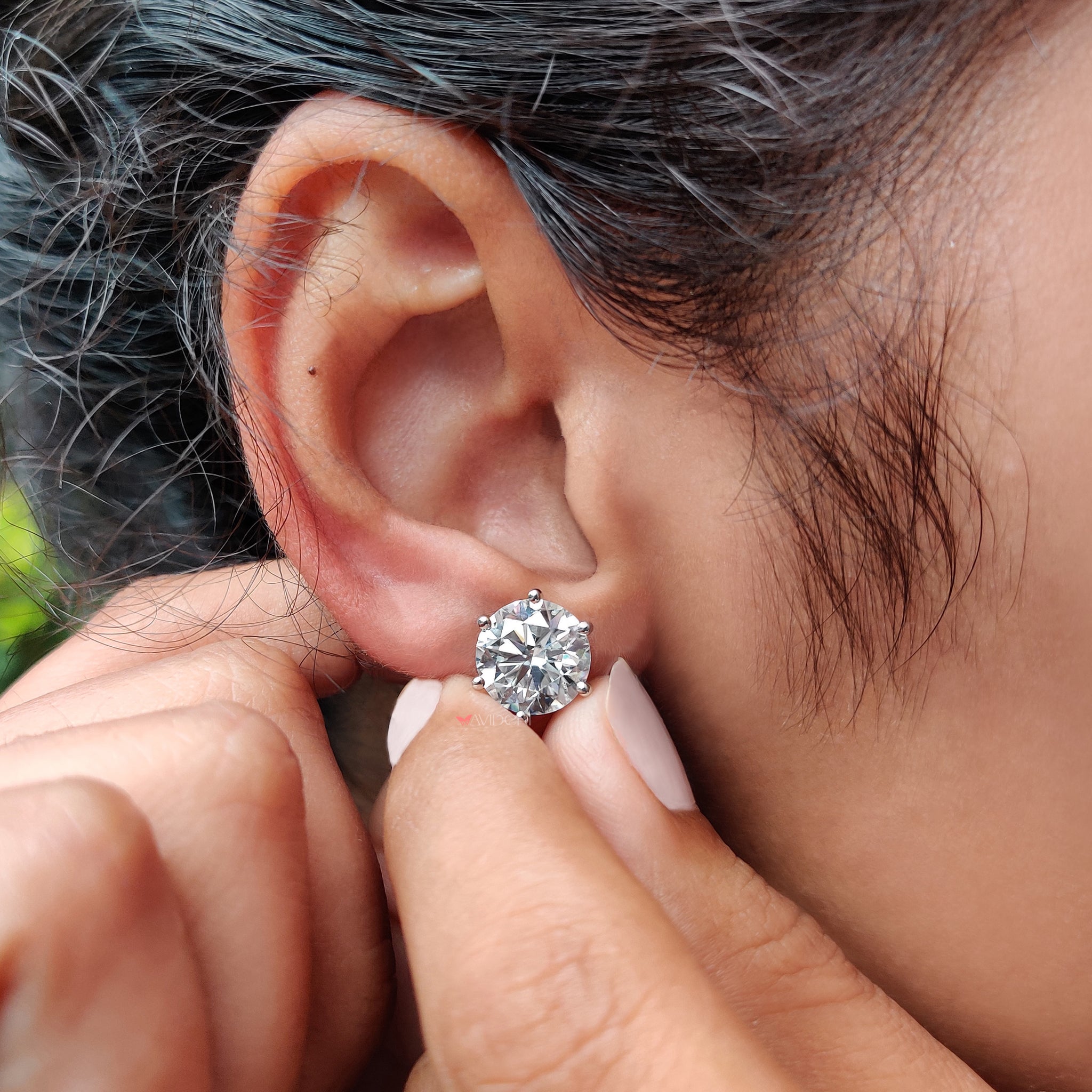 Moissanite earrings shine with brilliant clarity and sparkle.