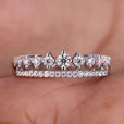 Double row pave wedding band with sparkling diamonds.
