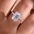 Emerald Cut Hidden Halo Moissanite Ring