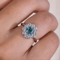 Round Old European Cut Ring White Gold
