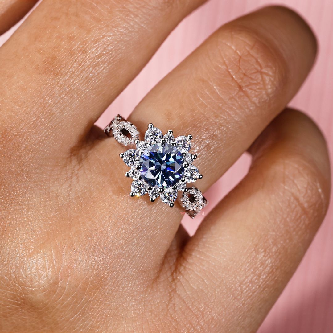 Infinity shank engagement ring symbolizing endless love with a unique design.
