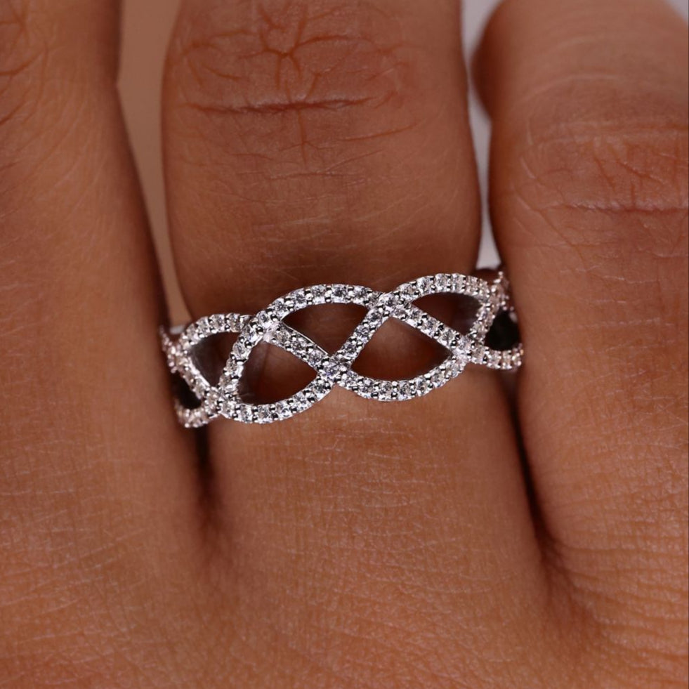 Weave Infinity Ring designed with soft curves and endless symbolism.

