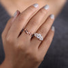 Marquise wedding band complementing the oval and marquise cut bridal set.
