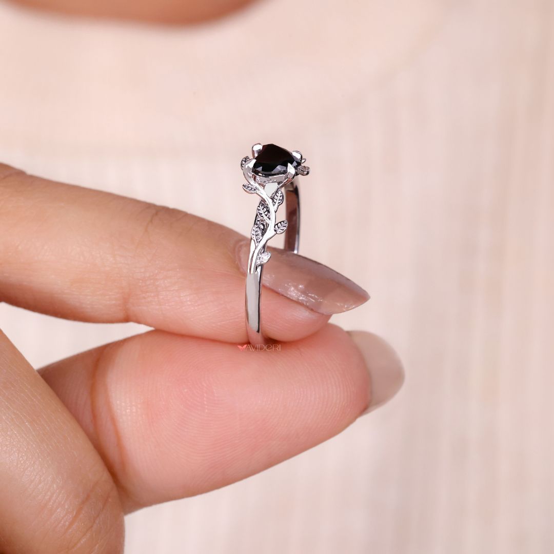 Handmade ring with a heart cut engagement ring for a unique touch.
