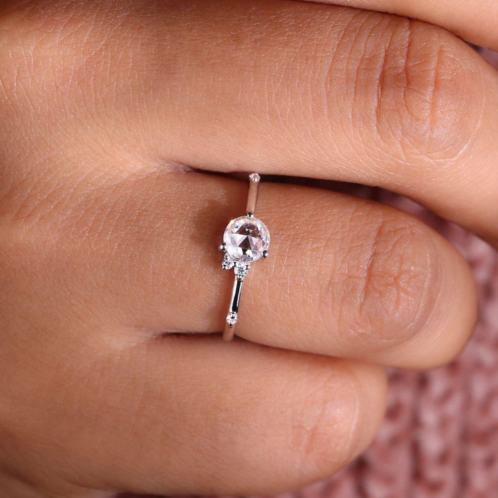 Muse moissanite ring with elegant design.
