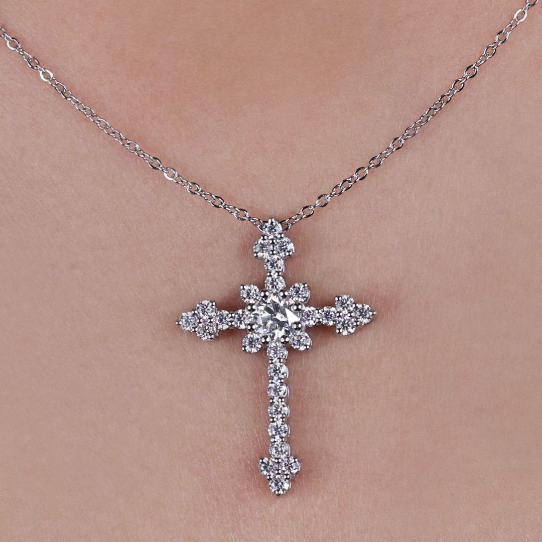 Criss Cross Moissanite Pendant blends graceful curves with radiant shine.