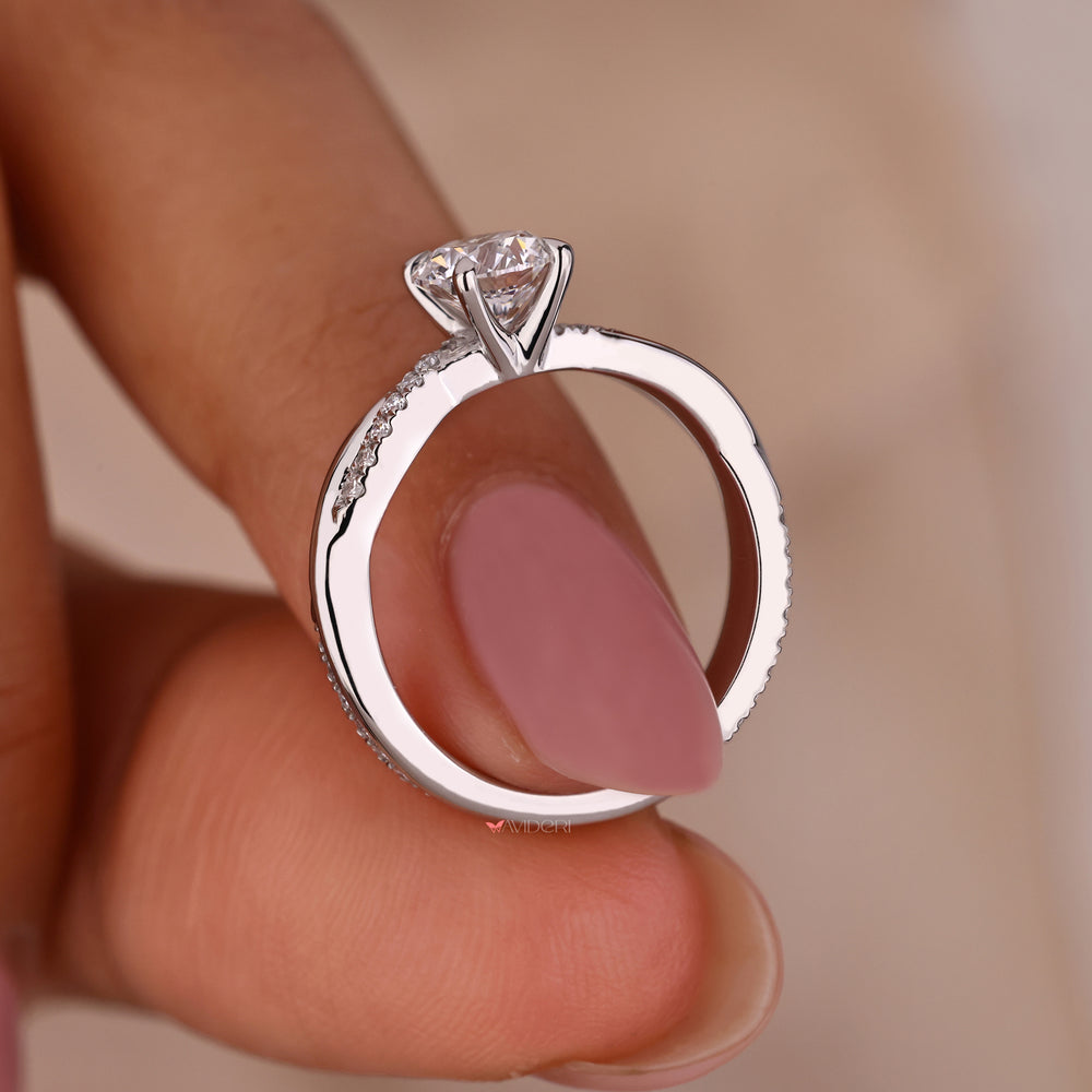 White gold engagement ring crafted for brilliance and sophistication.
