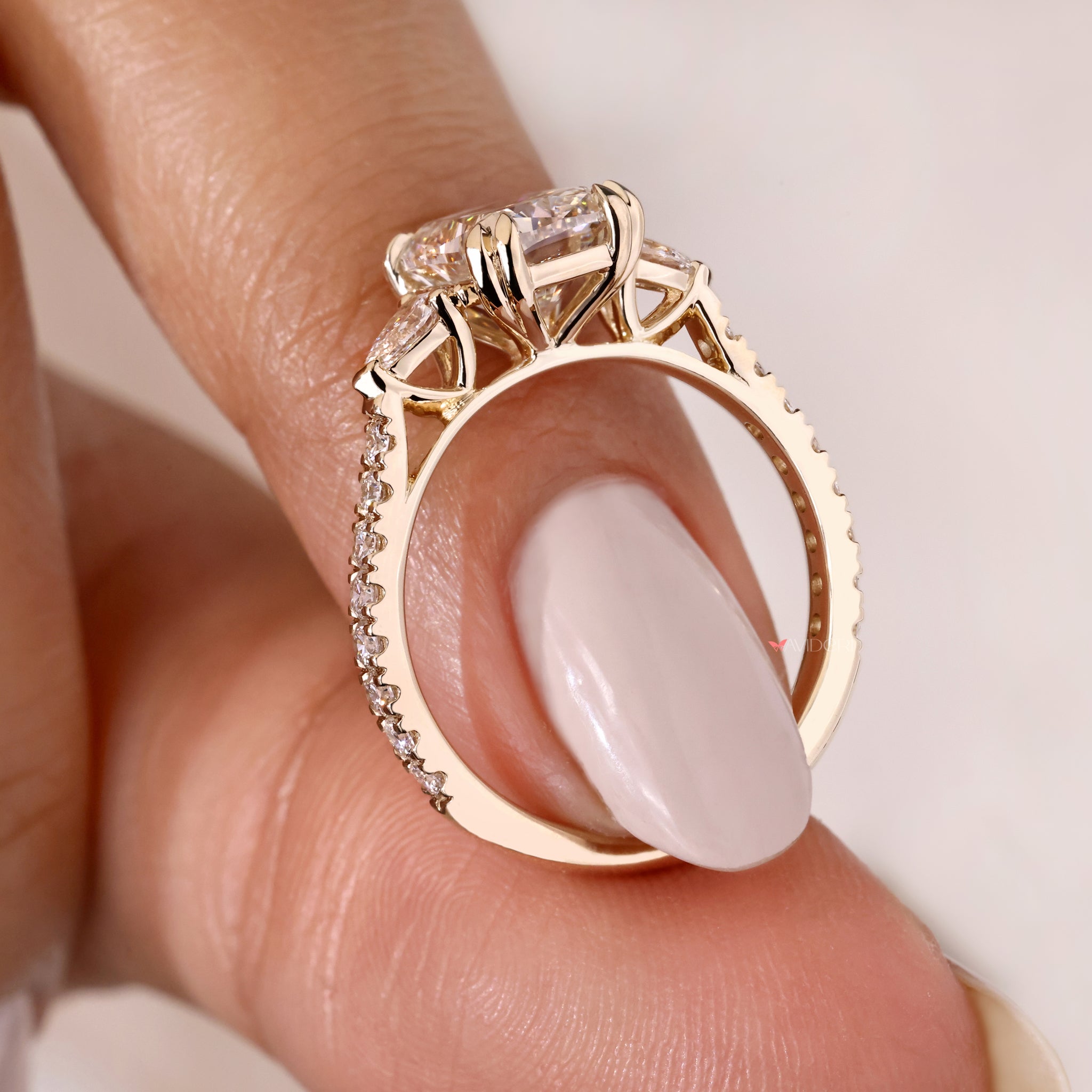pear cut engagement ring yellow gold engagement ring
