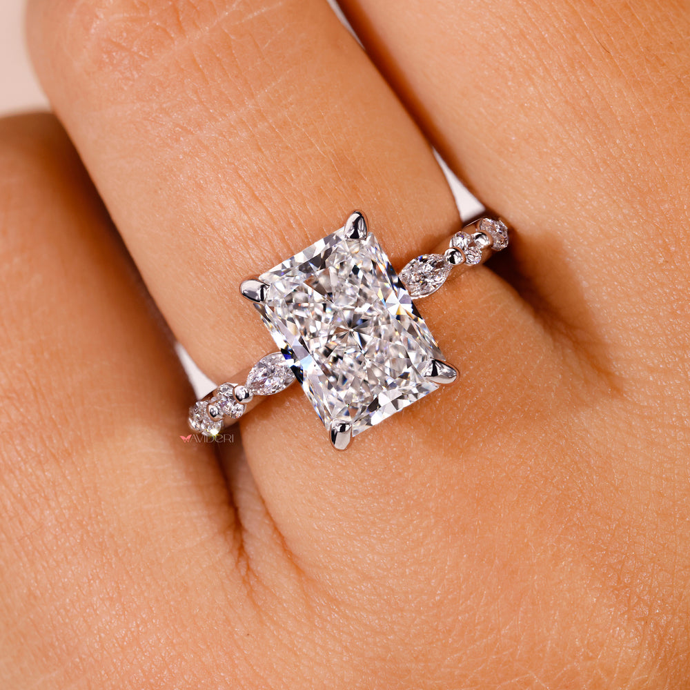 Timeless marquise diamond engagement ring perfect for romantic occasions.
