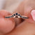 Curved Wedding Band Gold - Black Round Moissanite