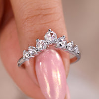 Round Rose Cut Diamond Wedding Band –  White Gold Setting