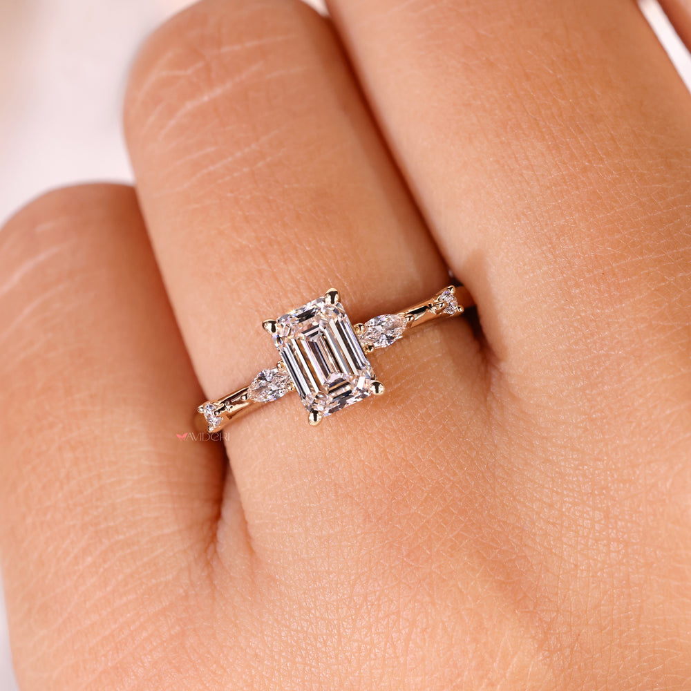 Timeless marquise engagement ring ideal for romantic moments.
